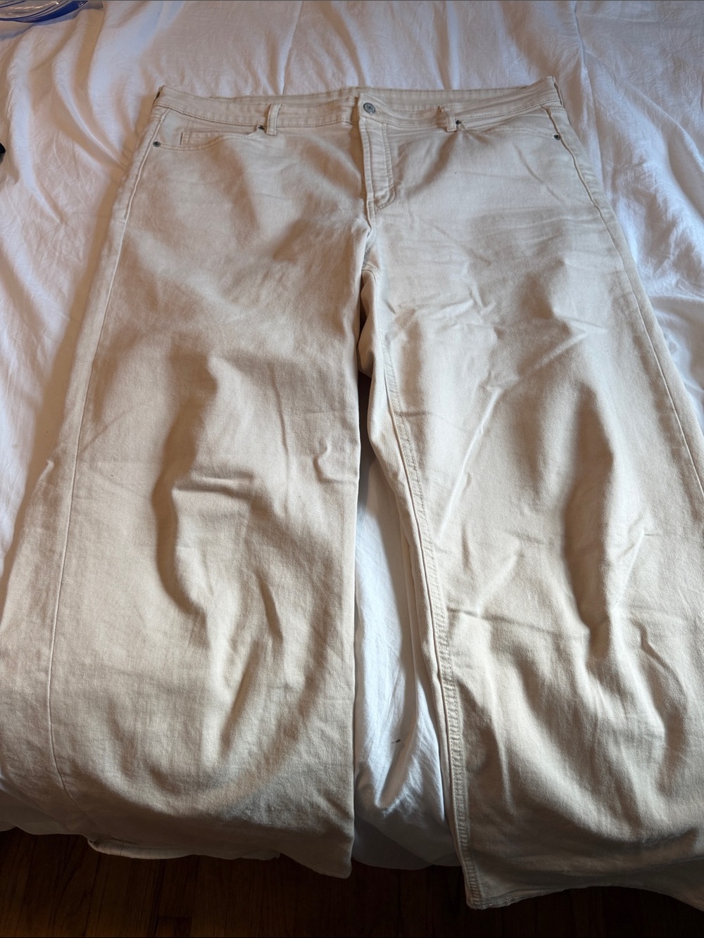 Old Navy Cream Wide-Leg Jeans